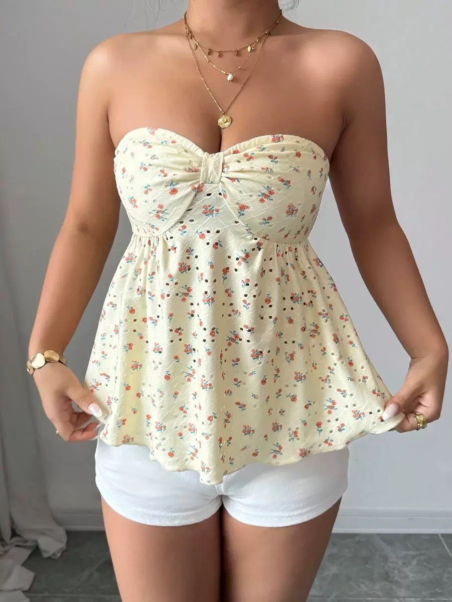 Top Glamour Plisado para Mujer