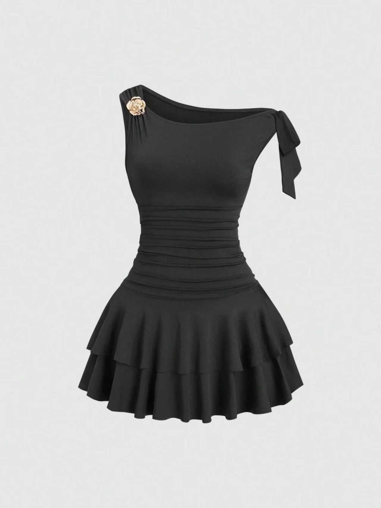 Vestido corto de un hombro - Imagen 3