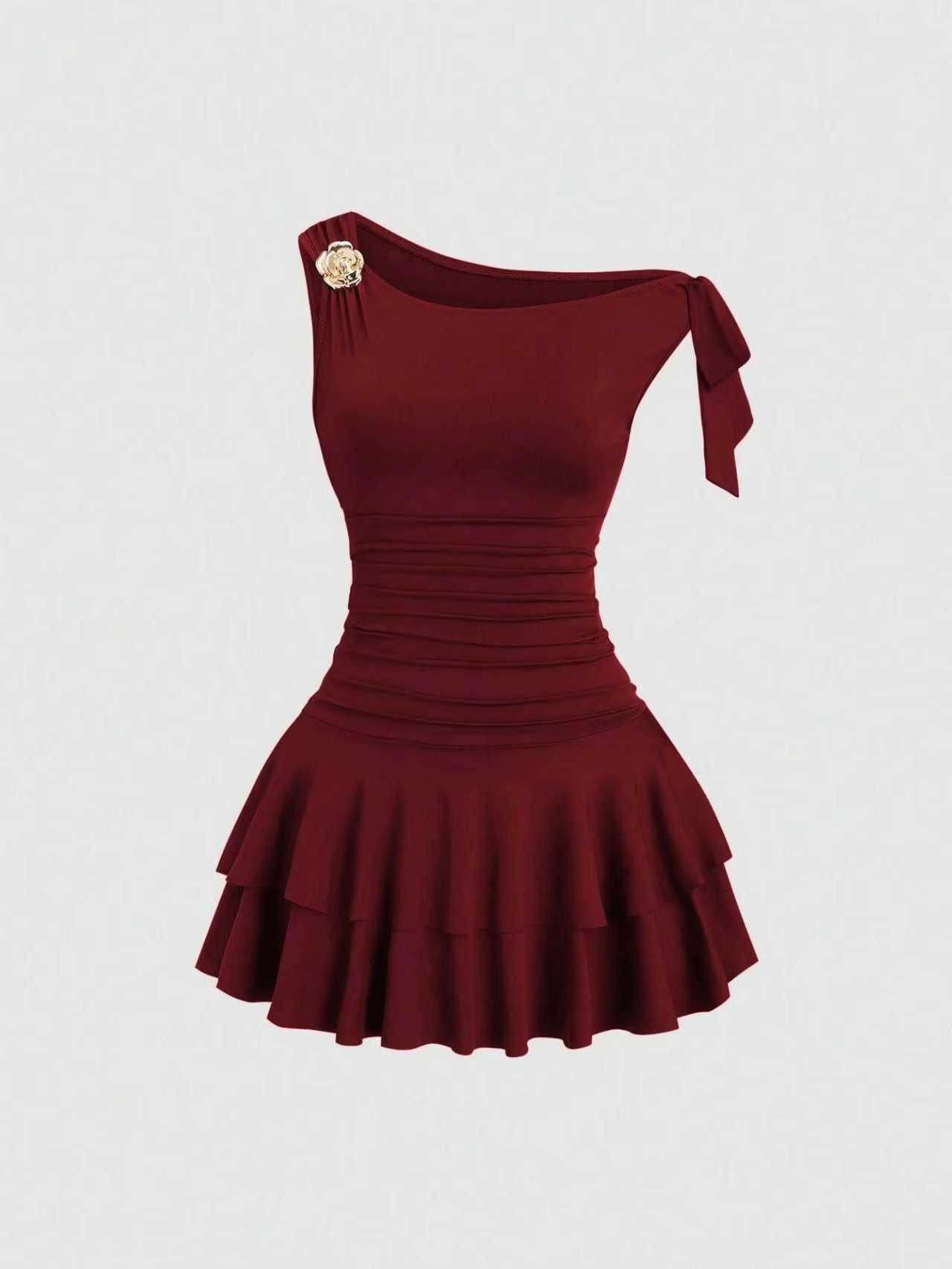 Vestido corto de un hombro - Imagen 4