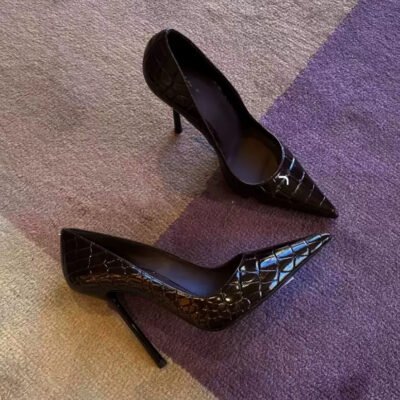 Stiletto Croco Noir
