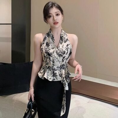 Blusa Floral Halter