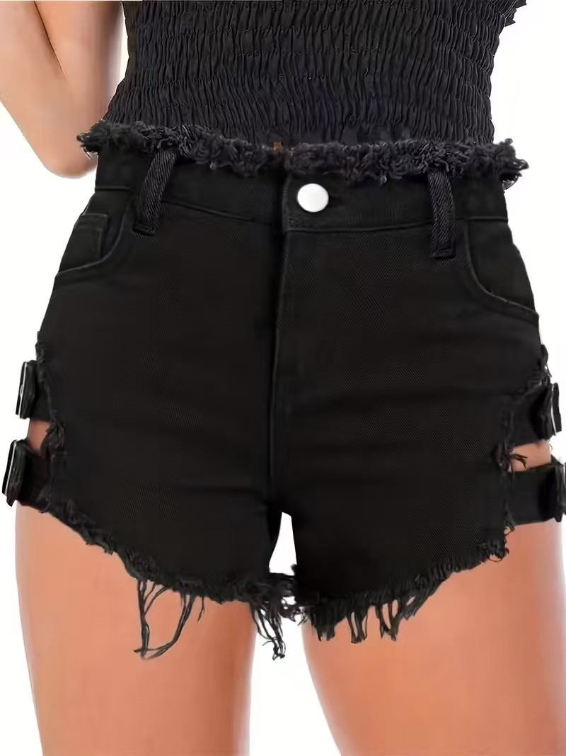 Short de mezclilla con hebillas - Imagen 3