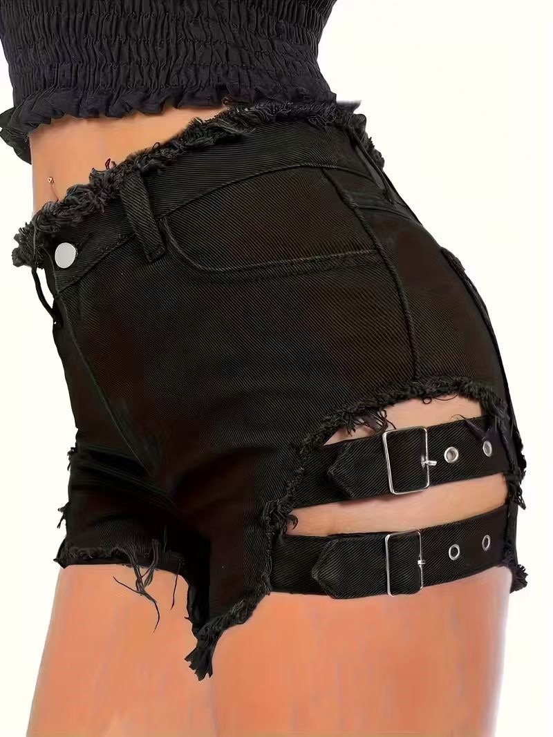 Short de mezclilla con hebillas - Imagen 5