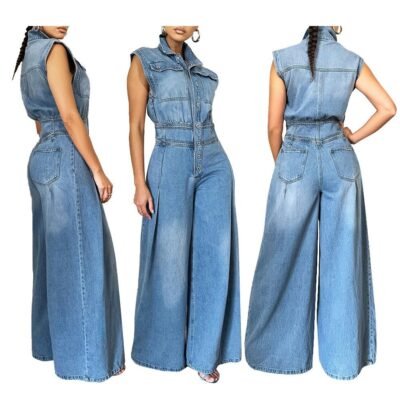 Enterizo Denim Wide Leg Luxe