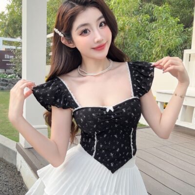 Blusa Corset Floral Romántica